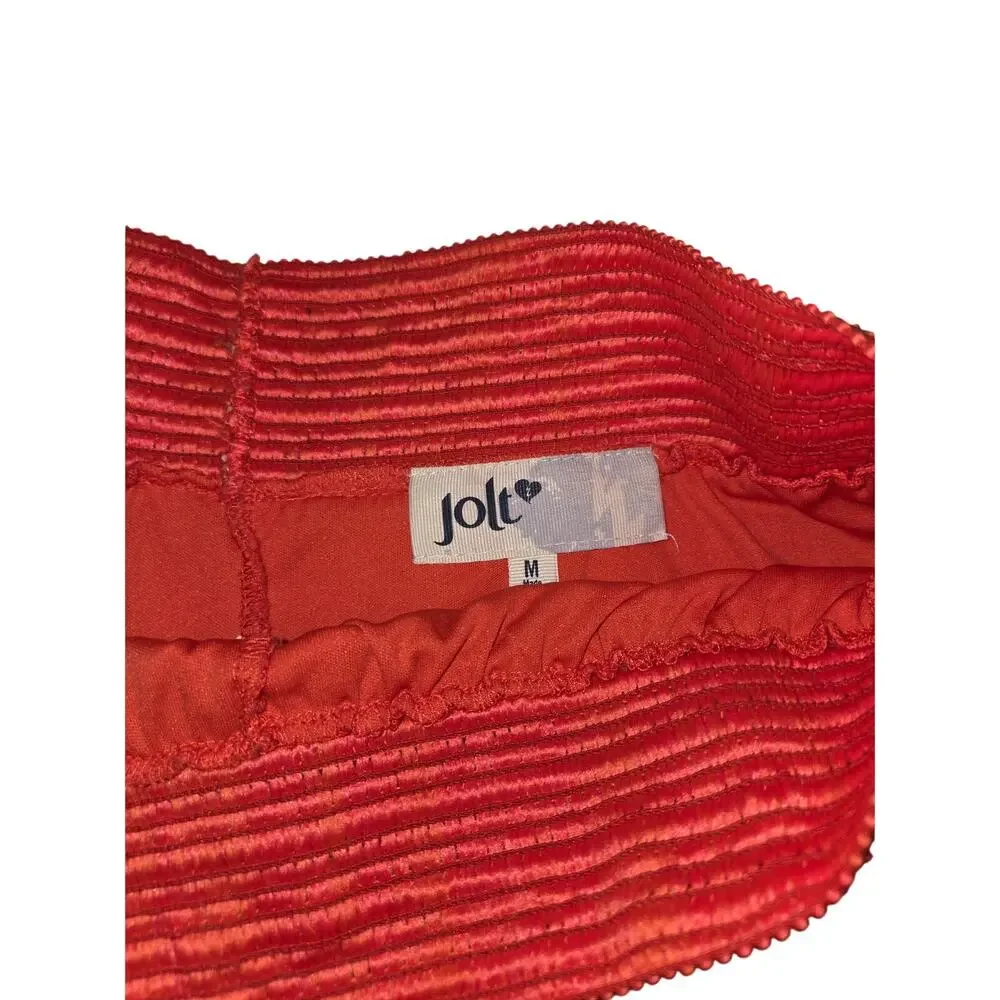 Jolt Red Scalloped Shorts Coachella Fest Inspired Outfit Size M - Good Condition - Picture 4 of 4